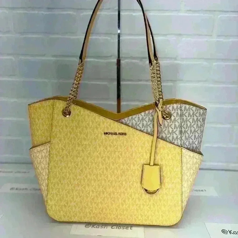 Michael Kors Shoulder Bag Tote xchain Large Jet set Bag MK Signature